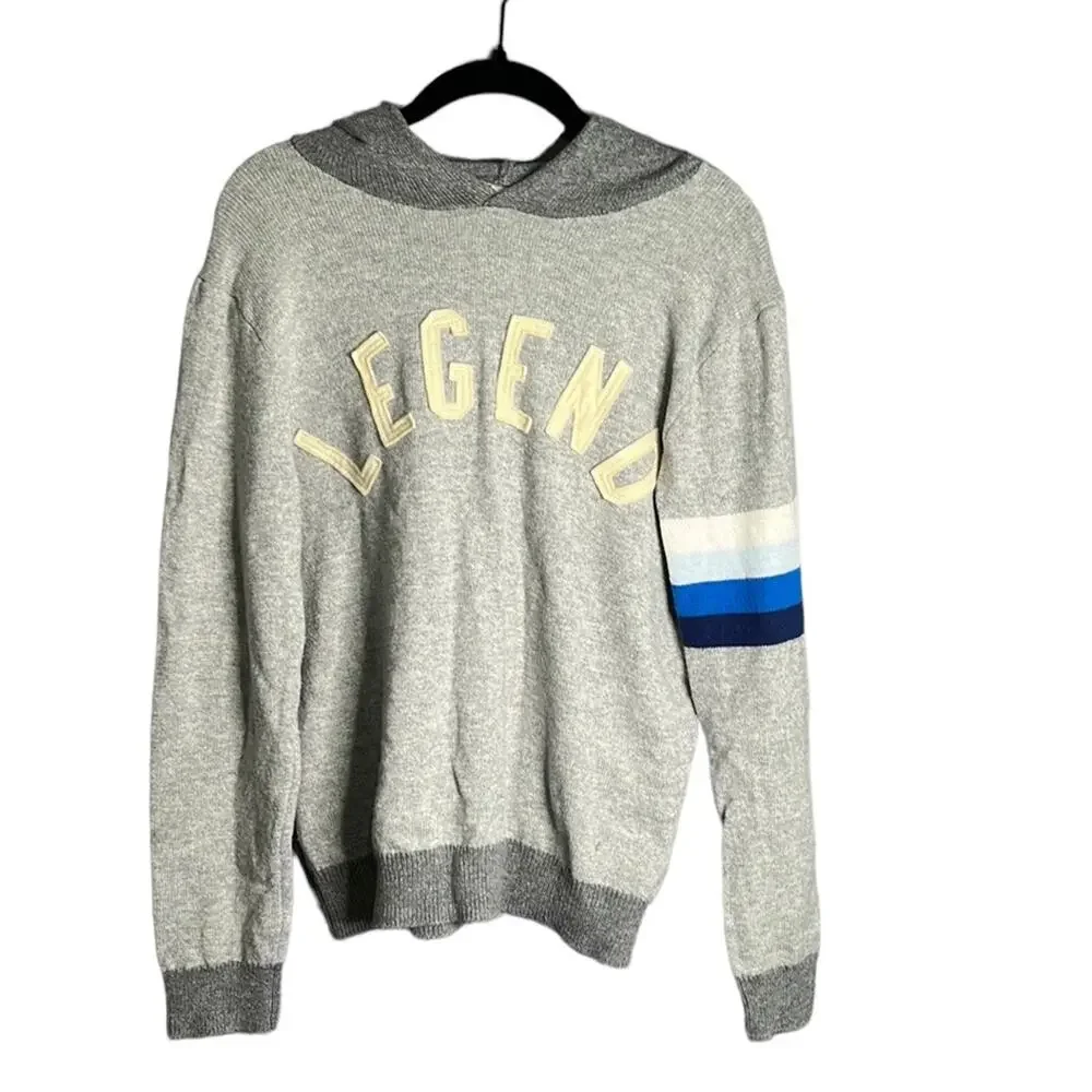 Gap Kids Boys Gray Hooded Sweater With Legend on Front XXL (13-14)